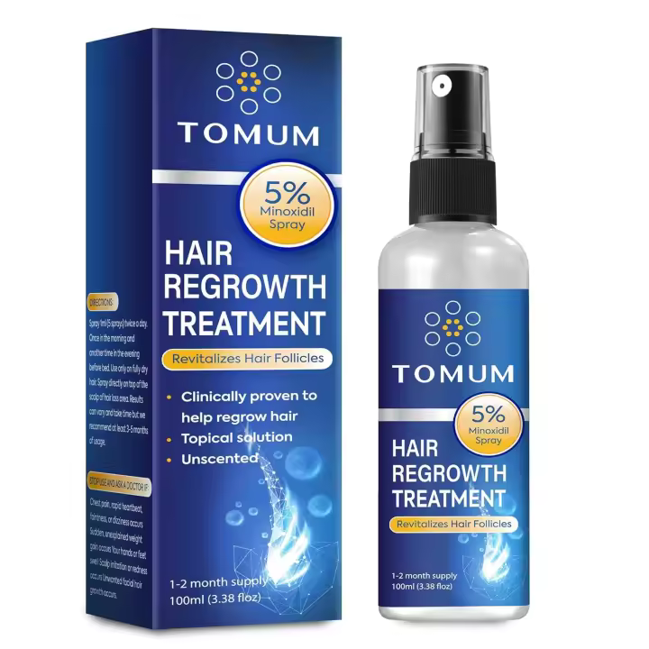 para hombres y mujeres Crecimiento: 5% Minoxidil Spray Tratamiento de crecimiento Suero para detener el adelgazamiento y la pérdida para un cabello más fuerte, más grueso y más largo 100 ml - 1