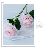 Ramo de flores artificiales de peonía de 3 cabezas, estilo europeo, decoración del hogar, jardín, sala de estar, suministros de fiesta de boda, flores falsas - details 2