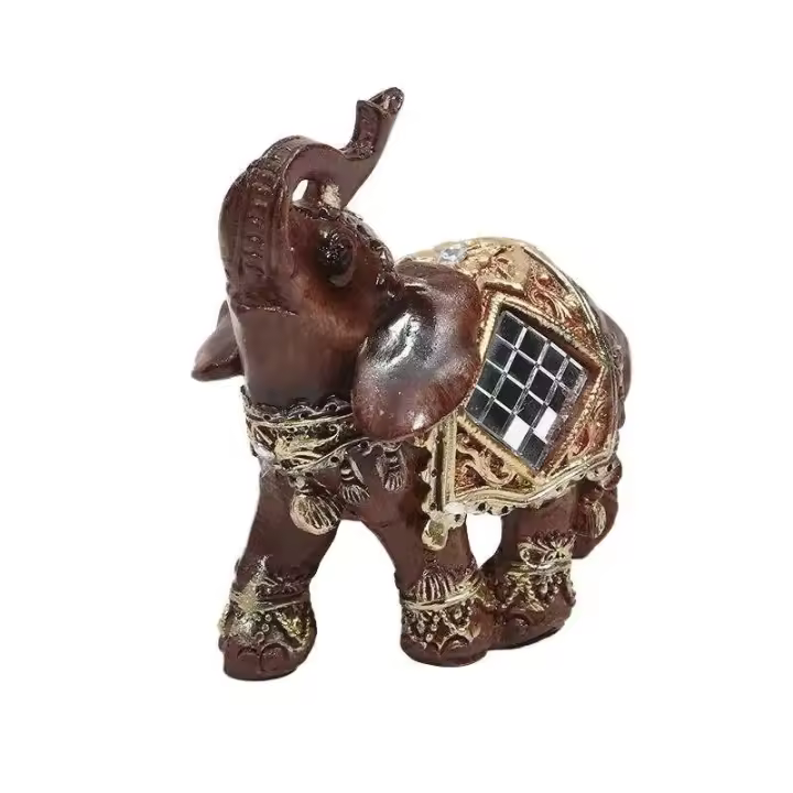 Estatua de adornos de resina de elefante, Feng Shui tradicional chino, artesanías de la suerte, muebles decorativos, decoraciones de escritorio para el hogar - 1