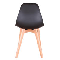 Juego de sillas de comedor medievales nórdicas con patas de madera maciza para sala de estar, comedor, dormitorio, estudio, blanco, negro, gris, 4 Uds. - details 5