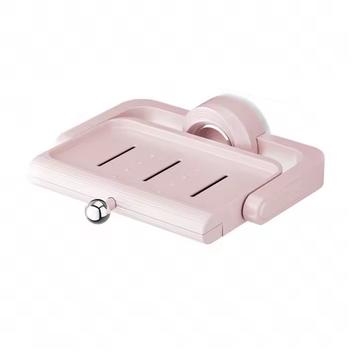 Caja de jabón giratoria con ventosa estilo crema, soporte para jabonera no perforado montado en la pared, estante de almacenamiento de jabón extraíble impermeable - 1