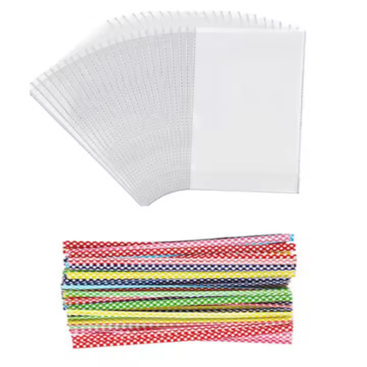 Bolsas de celofán transparentes para comida, bolsas de dulces de 100 piezas con lazos retorcidos, 23x15 cm - 1