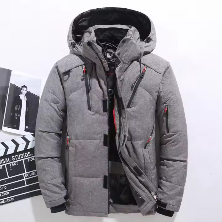 Chaqueta de plumón para hombre, con capucha, cálida, gruesa, Ue Grande, M-4XL - 1