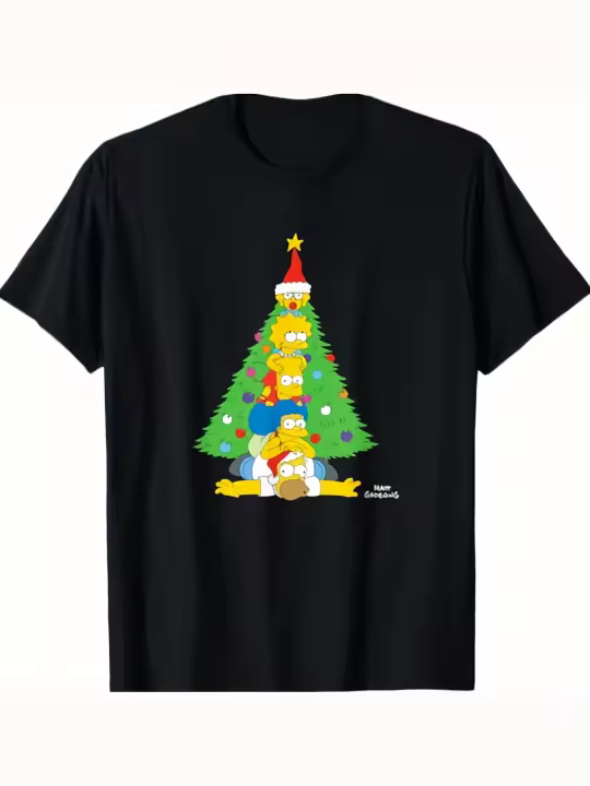CAMISETA Los Simpson Camiseta familiar con árbol de papá, Negro - - 1