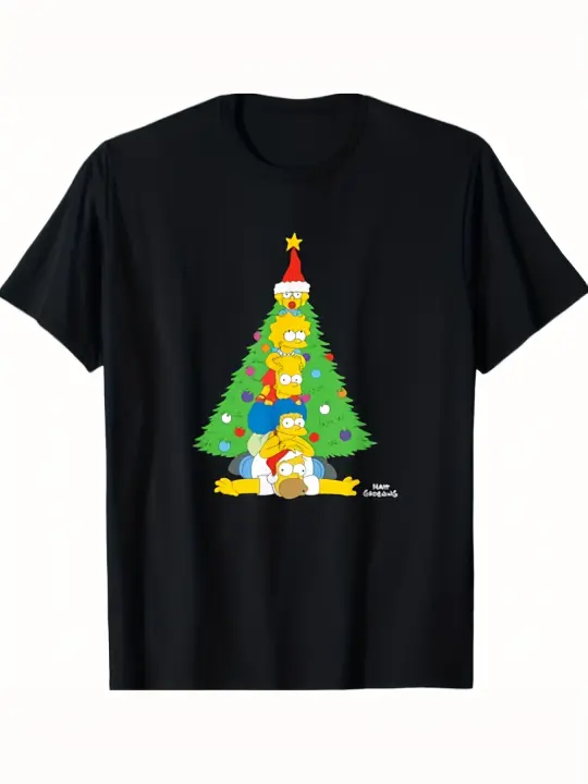 CAMISETA Los Simpson Camiseta familiar con árbol de papá, Negro - - 1
