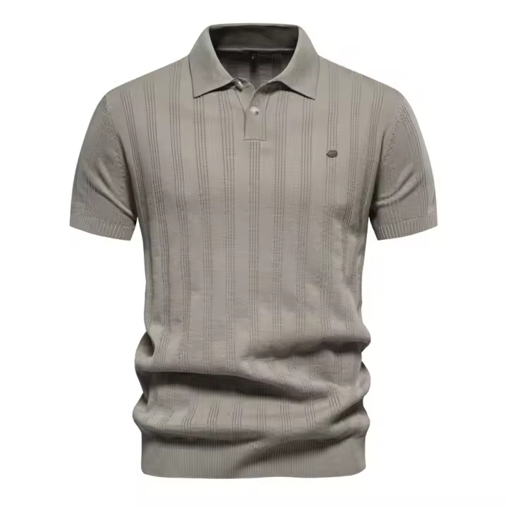 Polo de punto para hombre, manga corta y cuello vuelto, novedad - 1