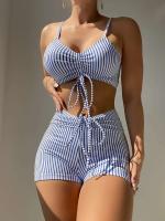 Bikinis con cordón frontal, cintura alta para mujer, bañadores de mujer, bañador para nadar, ropa de playa 2025 - details 4