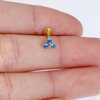Pendientes de titanio G23 para mujer, Piercing Labret, flor de circón, Ópalo, 16G, F316, 2 piezas, nuevo, 2023 - details 12