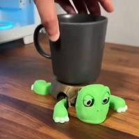 Posavasos con forma de tortuga con apertura automática de ojos, divertido y creativo, almohadilla para taza de agua, protección de mesa reutilizable, posavasos para tazas de té - details 12