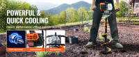 SucceBuy Post Hole Digger Gas Powered, 43CC 1250W, brocas de 8", naranja + negro, asistente de jardinería eficiente - details 0