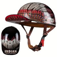 Casco De Moto Retro para hombre, gorra De béisbol De media cara, con personalidad, certificación DOT - details 2