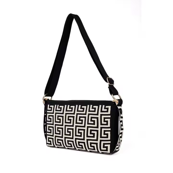 Bolso de hombro de diseño original de nicho grande y pequeño con un patrón de meandros Gran capacidad con un estilo chino tradicional - 1