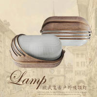 Luz de techo Retro E27 para exteriores, luz de dosel de cochera de montaje empotrado Vintage impermeable para gasolinera, garaje, Iluminación comercial - details 0