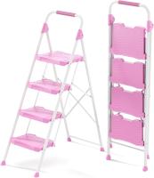 Peldaños Anchos con Baranda, Escalera de Tijera con Pedal Antideslizante, Taburete Plegable para Hogar Cocina Garaje Jardín Oficina, Capacidad de Carga de 900LBS, Azul - details 42