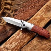 Cuchillo plegable portátil, hoja de acero inoxidable, mango de madera con Clip trasero, herramientas de Camping de viaje, regalo de vacaciones - details 3