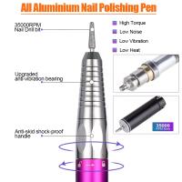 Lijadora eléctrica recargable para manicura, máquina pulidora de uñas con pantalla LED, 35000RPM - details 0