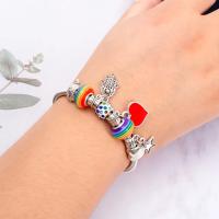 Pulsera Simple Pandora Glazed Gem Beads Key Lock, colgante de amor, brazalete Vintage de lujo ligero para mujer, regalo de joyería - details 4