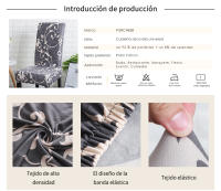 Funda elástica de LICRA para silla de comedor, 1 unidad, lavable y extraíble - details 1