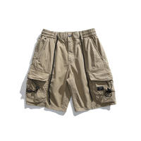Pantalones Cargo de Verano para Hombres Cintura Elástica, Color Sólido, Gran Bolsillo, Pesca al Aire Libre, Material de Algodón - details 7