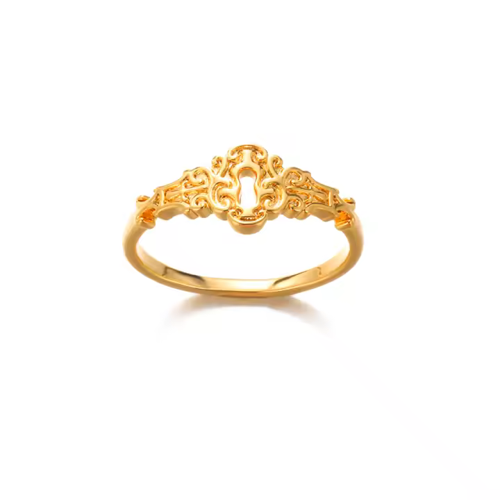 Anillos de acero inoxidable para mujer, Color dorado, anillo con forma de bloqueo de longevidad, resistente al agua, Vintage, símbolo de la suerte, joyería estética - 1