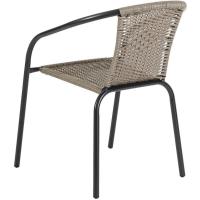 Conjunto Exterior de Jardín de Ratán Natural Mesa y Sillas de Acero y Cristal - details 20