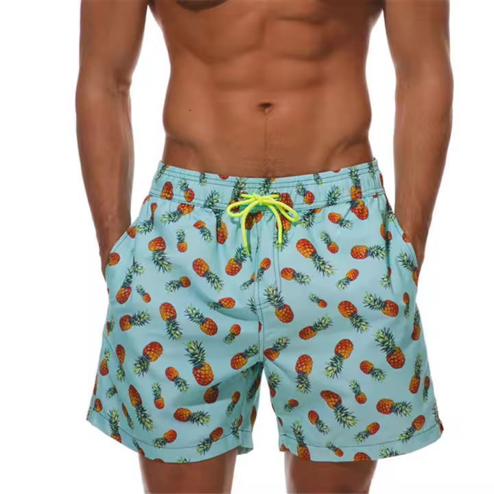 Bañador para hombre, transpirable, de secado rápido, con bolsillos, forro de malla y cordón ajustable. - 1