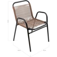 Juego de 4 Sillas de Jardín Asiento de Metal y Polietileno para Exteriores - details 9