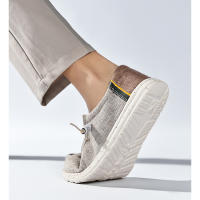 Zapatos náuticos informales para hombre, mocasines de lona de alta calidad, cómodos, con punta redondeada, color azul - details 11