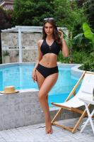 Conjunto de Bikini de Cintura Alta y Secado Rápido Traje de Baño de Nylon Plano para Mujeres - details 2