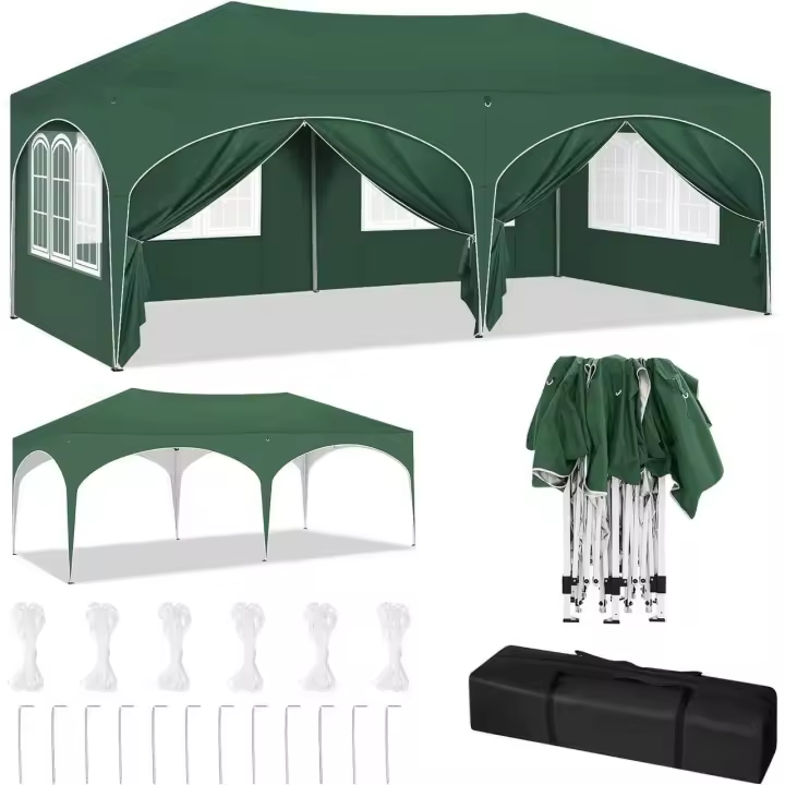 Carpa de 3x6m con 6 Paredes Tent de Fiesta Impermeable, Protección UV 50+, Altura Ajustable - 1