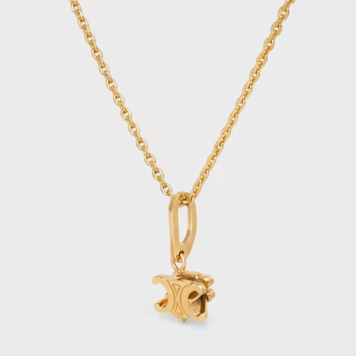 СЕLΙΝЕ Collar Triomphe Solitaire en latón con acabado dorado, cadena ajustada - 1