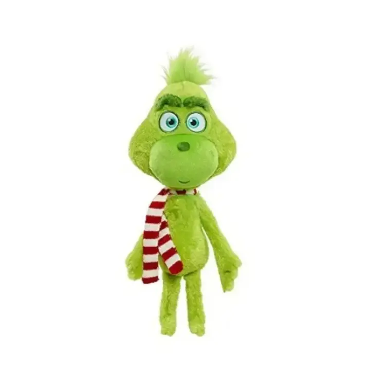 Muñeco De Peluche Grinch Navidad Monstruo Peludo Verde Regalo De Dibujos Animados Para Niños Relleno De Algodón PP - 1