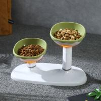 Cuenco ajustable para mascotas de gran capacidad, cuenco desmontable para base alta para gatos, cuenco doble de plástico, cuenco de alimentación para comida de perros, gatitos y cachorros - details 3