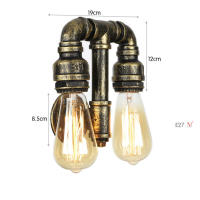 Candelabro de pared de tubería de agua Industrial Steampunk Vintage E27 Edison, lámpara de pared rústica para pasillo, cafetería, Bar, hogar, óxido - details 8