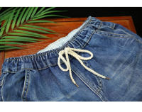 Vaqueros Elegantes de Verano para Mujer 2023 Diseño Bordado Holes Sueltos y Elásticos Pantalones Harem Pinchas de Algodón Denim Rasgado Vintage para Mujer Apto para Primavera/Verano - details 9