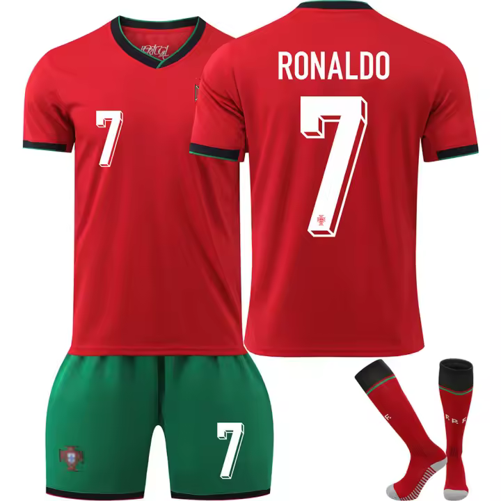 2526 Portugal Home Jersey Traje de uniforme de fútbol No. 7 Traje de entrenamiento de la selección nacional de Ronaldo Jersey transfronterizo Venta caliente - 1