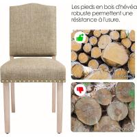 Juego de 4 sillas de comedor con respaldo alto, sillas de cocina, patas de madera maciza, diseño clásico, con botones bronceados, sillones y sillas para salón, asientos tapizados - details 45
