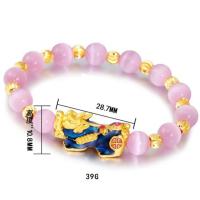 Pulsera de cobre puro que cambia de Color Pixiu Feng Shui, regalo de piedra de ojo de gato para hombre y mujer, amuleto de buena suerte, joyería - details 1