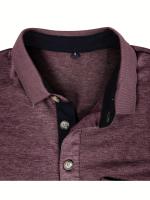 Camisa de manga corta para hombre, camisa de solapa con botones, bolsillo en el pecho, color sólido, a la moda - details 23