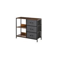 Banco de Almacenamiento de Madera de Pino Diseño Elegante con 2 Armarios Cerrados y 2 Cajones de Patas Elevadas Ideal para Cocina Dormitorio Entrada Multicolor - details 7