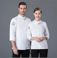 Uniforme de Chef para hombre, chaqueta para cocinar, camisa de cocina, camarera, servicio de comida rápida, Hotel, olla caliente, tienda de pasteles, abrigo con logo personalizado - details 3