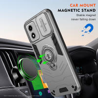 KEYSION-funda de armadura a prueba de golpes para Motorola MOTO E14, cubierta de teléfono con soporte de anillo de protección de lente de cámara deslizante de silicona + PC para MOTO E14 - details 2