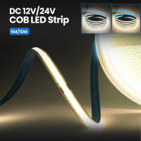 Tira de luces LED COB de 5M, 12V, 24V, 8MM de ancho, cinta Flexible de diodo 320 K, 3000K, 4000K, 6000K, para habitación - details 9