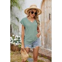 BUNO-2025 Camisetas para mujer de manga larga de algodón para mujer, camisetas con manga casquillo y cuello en V, camiseta informal holgada de manga larga de algodón para mujer - details 3