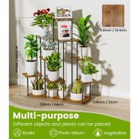 8 Niveles 131cm Estante para Plantas de Madera y Metal Estante de Esquina para Múltiples Macetas Soporte para Plantas Interior Adecuado para Exterior, Balcón, Sala, Oficina, Negro - details 26