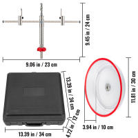 SucceBuy Kit de cortador de sierra perforadora ajustable, 1-5/8" a 8" (40-200 mm), sierra perforadora empotrada de doble hoja con protector contra el polvo para PC, brocas piloto reemplazables, para luces empotradas, altavoces de techo, orificios de venti - details 1