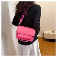 Bolso sencillo con estilo de oso español para mujer, bolso de hombro tipo bandolera versátil a la moda de seda color melocotón - details 38