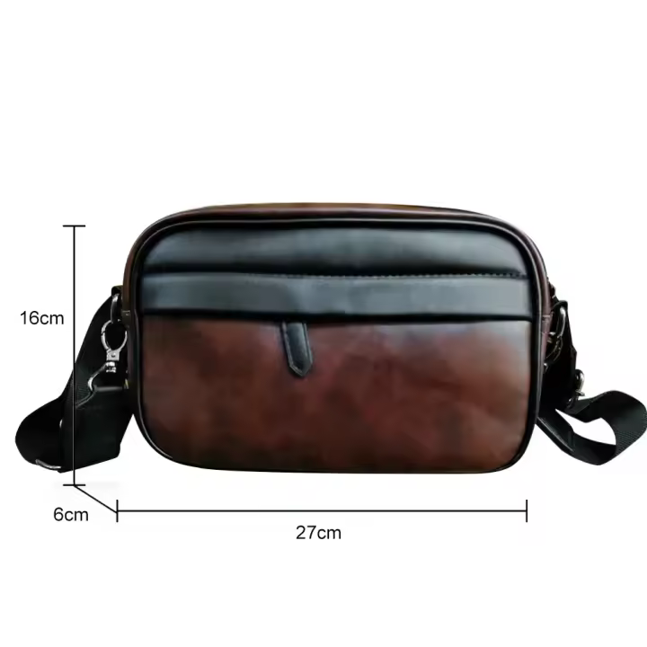 Bolso de Hombro de Negocios para Hombres Bolso Cruzado de Cuero PU Casual Bolso de Mano Diseñado - 1