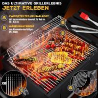 Parrilla de Carbón Grande con Carrito Asador BBQ de Acero Inoxidable con Termómetro - details 12