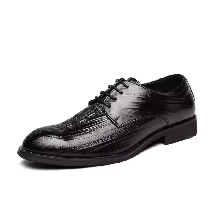 Ayakkab Carving Crocodile Pattern Vestido de hombre Cartera de cuero brillante Zapatos casuales de negocios - 1